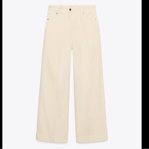 Zara High Waisted Wide-Leg Jeans in Butter Yellow